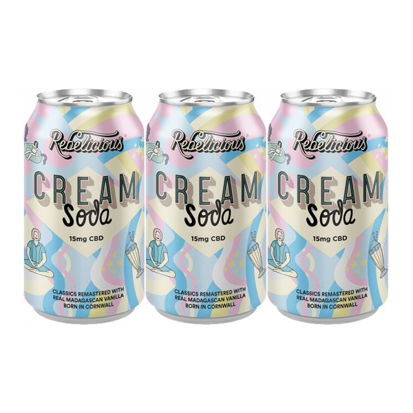 12 x Rebelicious 15mg CBD Cream Soda Sparkling Soft Drink - 330ml | Rebelicious | CBD Products