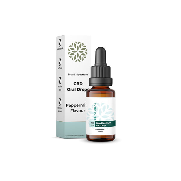 Bnatural 300mg Broad Spectrum CBD Peppermint Oral Drops - 10ml | Bnatural | CBD Products