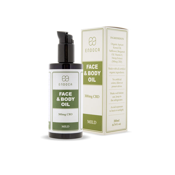 Endoca 300mg CBD Face & Body Oil - 200ml | Endoca | CBD Products