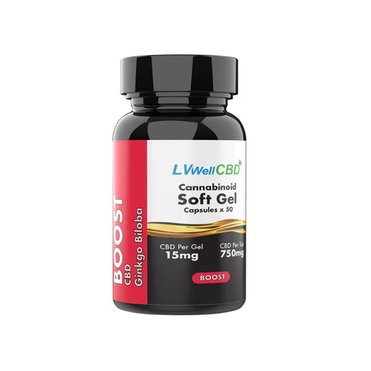 LVWell CBD 750mg CBD Soft Gel Capsules Boost - 50 Caps | LVWell CBD | CBD Products